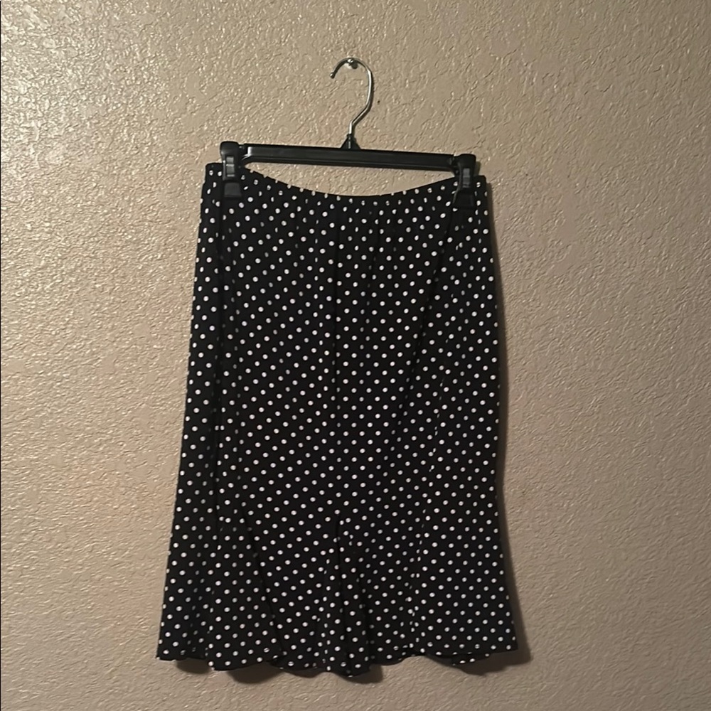 Ronni Nicole Black and White Polka Dot A-Line Skirt